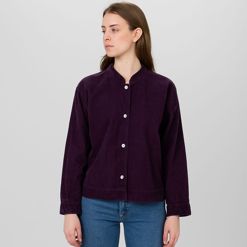 J. Jill Cotton Embroidered Velvet Courdoroy Button Up Shirt Jacket